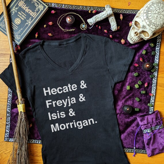 Hecate Freyja Isis Morrigan Camisa Bruja Ropa Mujeres Triple Luna
