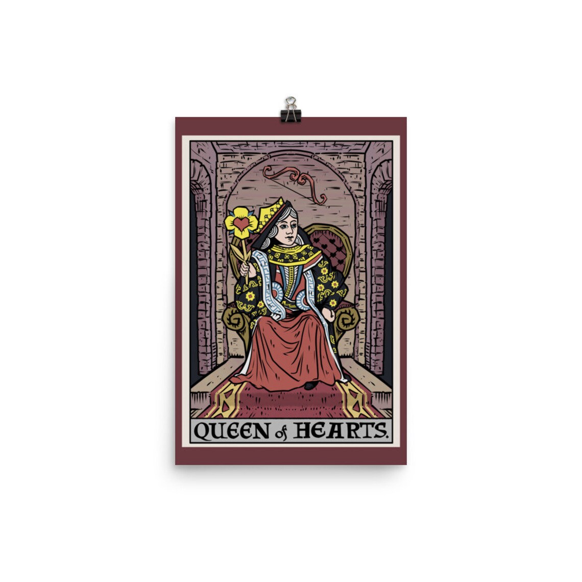 Queen of Hearts Tarot Card Poster Halloween Wall Decor Prints Etsy