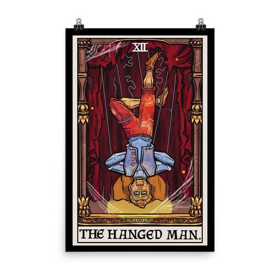The Hanged Man Tarot Card Poster Marionette Puppet Funny Halloween Poster Print Spooky Poster Gothic Home Decor Witch Wall Hanging Art Gift