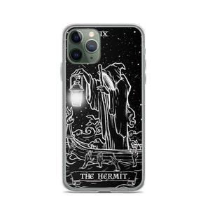 The Hermit Tarot Card Phone Case for Apple iPhone (Black & White) - Grim Reaper by The Ghoulish Garb®️
