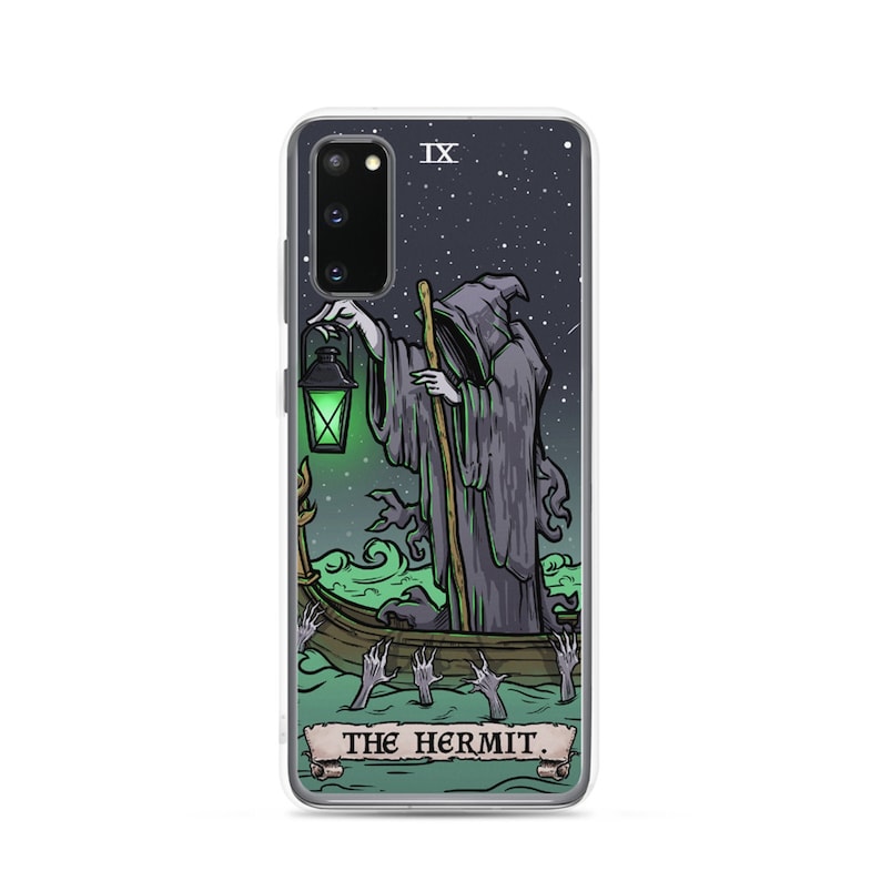 The Hermit Tarot Card Phone Case Samsung Galaxy S22 Plus Ultra S21 S20 FE S10 S10+S10e Gothic Phone Case Spooky Phone Case Halloween Gifts 