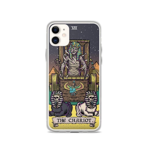 The Chariot Tarot Card iPhone 15 Pro Max Plus 14 13 Mini 12 11 SE X XR Mummy Halloween Phone Case Spooky Phone Case Gothic Phone Case Gift