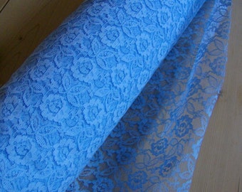 Dentelle | Dentelle | Tissu dentelle | Dentelle unie | Roses | bleu | 1 m