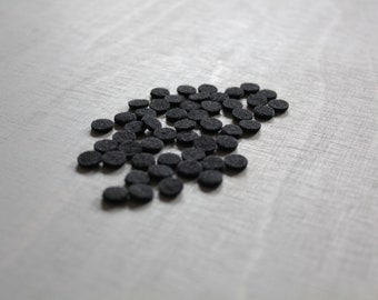 50 kleine Filzkreise | schwarz | gestanzt | Ø 9 mm