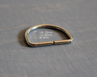 30 Half Rings | 25/20 mm | x 3 mm | Metal