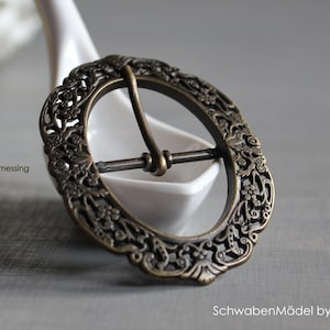 Belt buckle | Traditional costume | 30 mm | Old brass or old silver