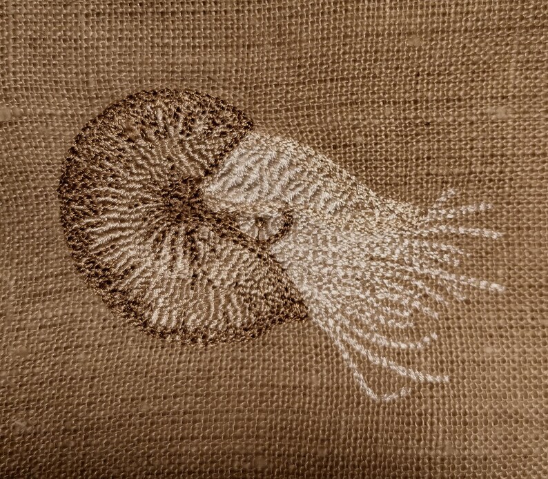 Sea creatures insects embroidery shrimp jellyfish nautilus anglerfish ONLY in combination with a product from my shop image 12