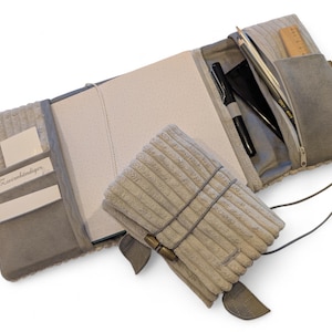 Organizer Cord Kord beige - nicht personalisierbar - Kalenderhülle Bucheinband Kalendereinband mit  Federmäppchen in Größen A6 A5