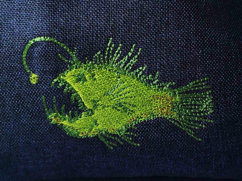 Sea creatures insects embroidery shrimp jellyfish nautilus anglerfish ONLY in combination with a product from my shop image 16