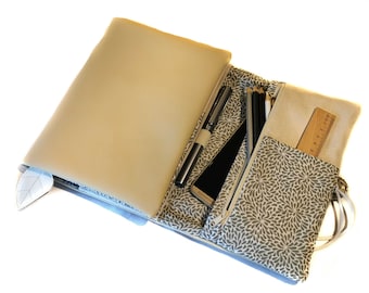 Organizer faux leather cream - not customizable - calendar cover book cover calendar cover with pencil case in sizes A6 A5