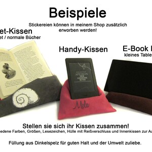 Tabletkissen E-Book Lesekissen Dreieckkissen Alcantara ohne Stickerei Bild 2