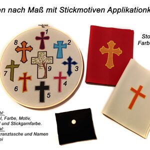 Applikation Kreuz Bucheinband Bibel Gesangbuchhülle Gotteslobeinband Bild 2