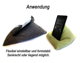 Tablet cushion e-book reading cushion triangular cushion Alcantara without embroidery