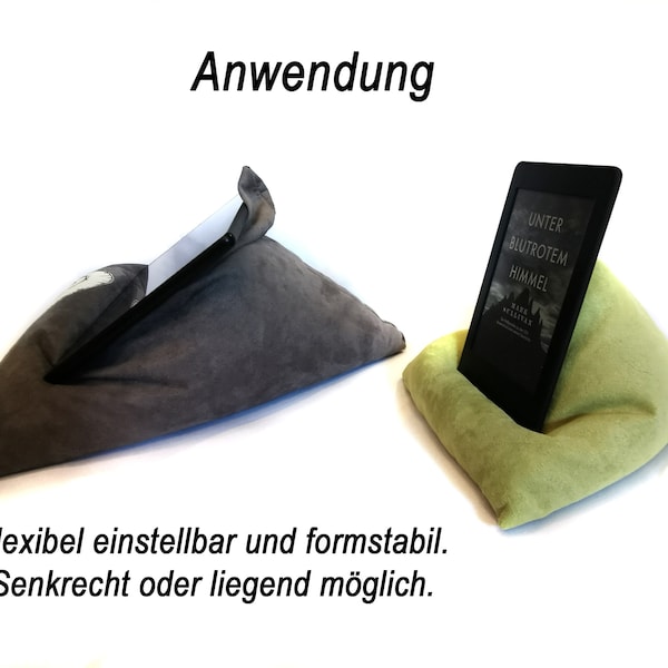 Tabletkissen E-Book Lesekissen Dreieckkissen Alcantara ohne Stickerei