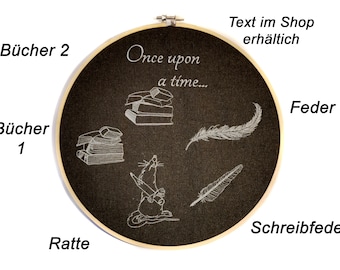 Embroidery pen feather rat professions symbols for a product from my shop