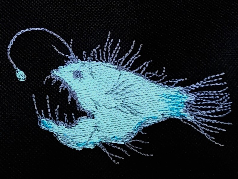 Sea creatures insects embroidery shrimp jellyfish nautilus anglerfish ONLY in combination with a product from my shop image 15