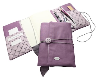 Organizer Canvas Lilac - not customizable - Calendar cover, book cover, calendar cover with pencil case in sizes A6 and A5