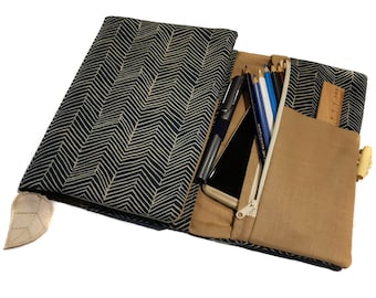 Organizer herringbone pattern book cover cover pencil case calendar cover