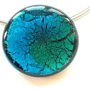 Necklace "Moon" made of Murano glass in aqua-turquoise