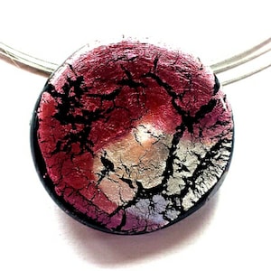 Necklace "Moon" made of Murano glass in rose silver