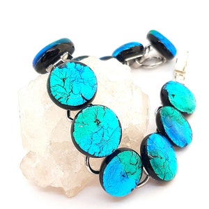 Murano glass bracelet in aqua turquoise