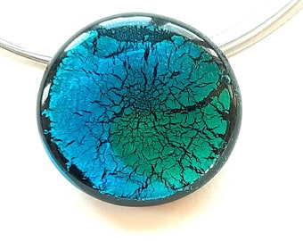 Halskette "Moon" aus Muranoglas in aqua-türkis