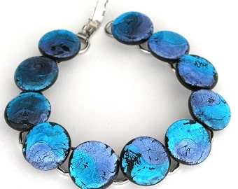 Armkette aus Muranoglas in hellblau-lila