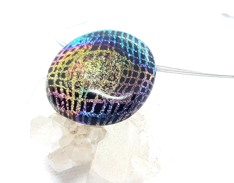 Necklace in Dichroic glass multicolor BB-2