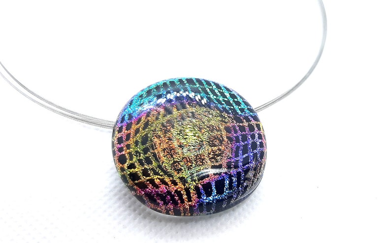 Necklace in Dichroic glass multicolor BB-2