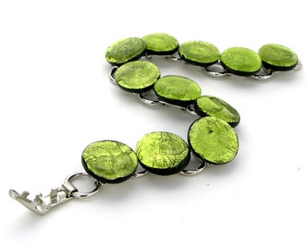 Armkette aus Muranoglas in peridot