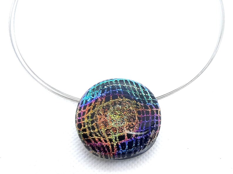 Necklace in Dichroic glass multicolor BB-2