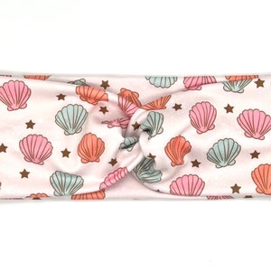 Shell Twist Stretch Headband; Shell Headband; Soft Headband; Comfortable Headband; Summer Headband; Vacation Headband