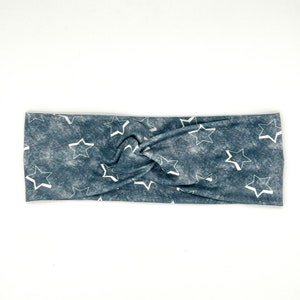 Blue Stars Stretchy Twist Headband; Star Headband; Blue Headband; Stretchy Headband; Cute Headband