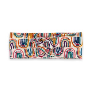Boho Rainbow Headband Adult; Stretch Headband; Rainbow Headband; Comfortable Headband; Twist Headband