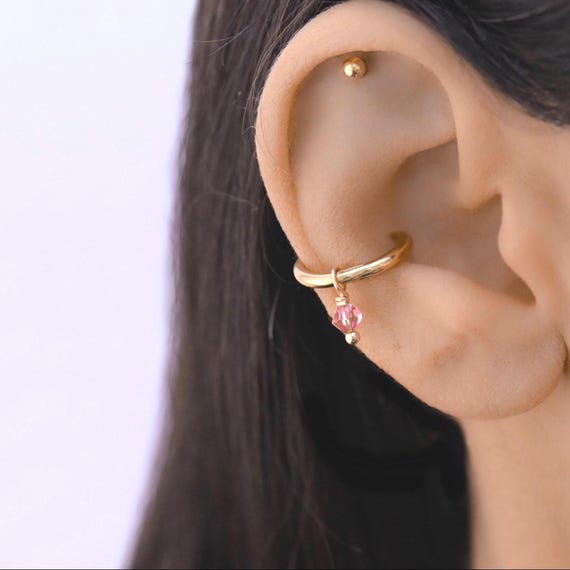 Conch Piercing Hoop Gold, Conch Piercing, 18g Cartilage Hoop