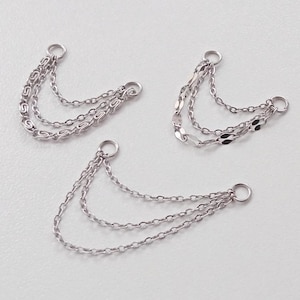 Dainty Triple Earring Chain Charm, Earring Chain, Piercing Chain, Helix Piercing Chain, Conch Piercing Chain, Ear Chain with Hoops