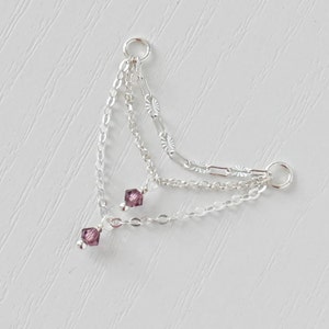 Muschel Piercing Kette Charm , Piercing-Kette, Helix Piercing Kette, industrielle Piercing Kette, Silber Ohrring Kettenanhänger, Ohr Kette Edelstein