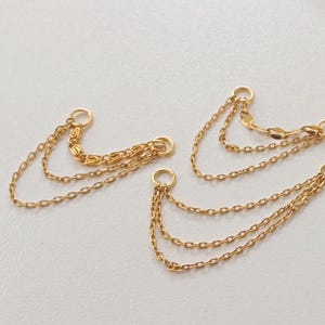 Triple Earring Chain Charm, Earring Chain, Helix Piercing Chain, Conch Piercing Chain, Industrial Piercing Chain, Earring Chain Attachment