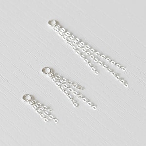 Triplo ciondolo a catena in argento per piercing, catena per piercing, catena per orecchini in argento, catena per elica, catena per piercing alla cartilagine, attacco per orecchini