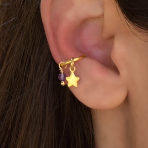 Stern Muschel Ohr Piercing,Conch Piercing,Conch Hoop Ohrring,Gold Knorpel Piercing,Conch Piercing Gold Hoop,Conch Piercing Schmuck