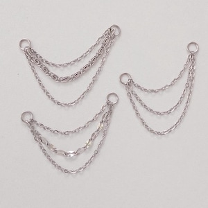Dainty Triple Chain Earring Charm, Earring Chain, Helix Piercing Chain, Conch Piercing Chain, Industrial Piercing Chain