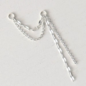 Fascino a catena per orecchini pendenti doppi aggiuntivi, catena per orecchini d'argento, catena per piercing, catena per orecchini, catena elicoidale, piercing per catena della cartilagine