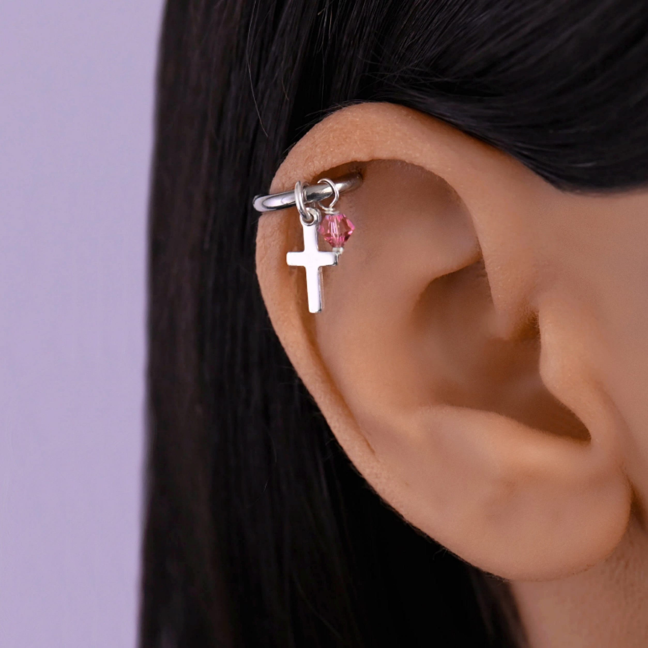 Cross Helix Piercing Hoop Helix Earring Hoop Cartilage Hoops