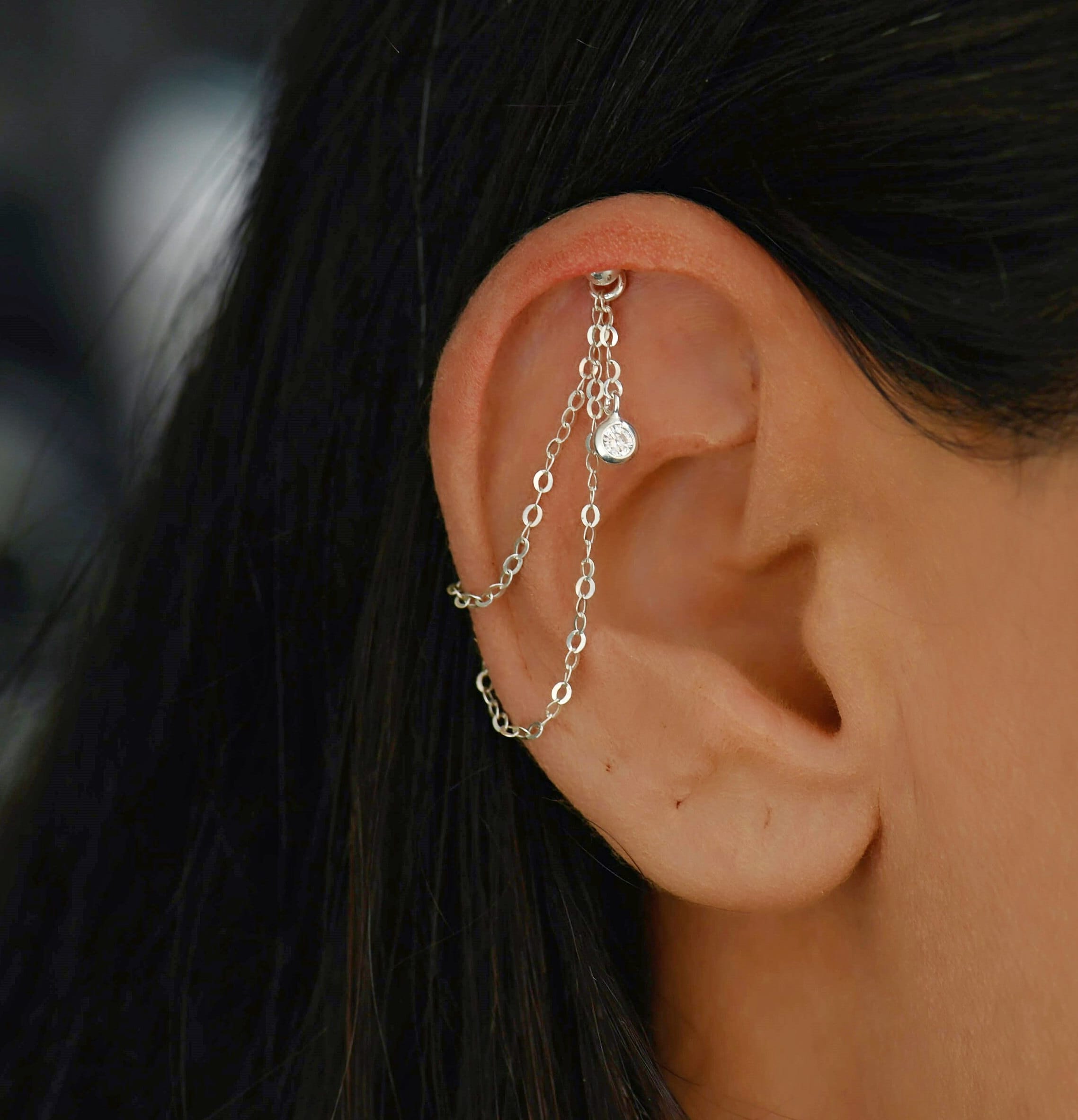 Hidden Helix Chain Helix Chain CZ Helix Chain Cartilage - Etsy