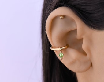 Conch Hoop Piercing Gold, Conch Piercing, Knorpel Hoop Ohrring, Conch baumeln Kristall, Hoop Ohrring, Conch Piercing Schmuck