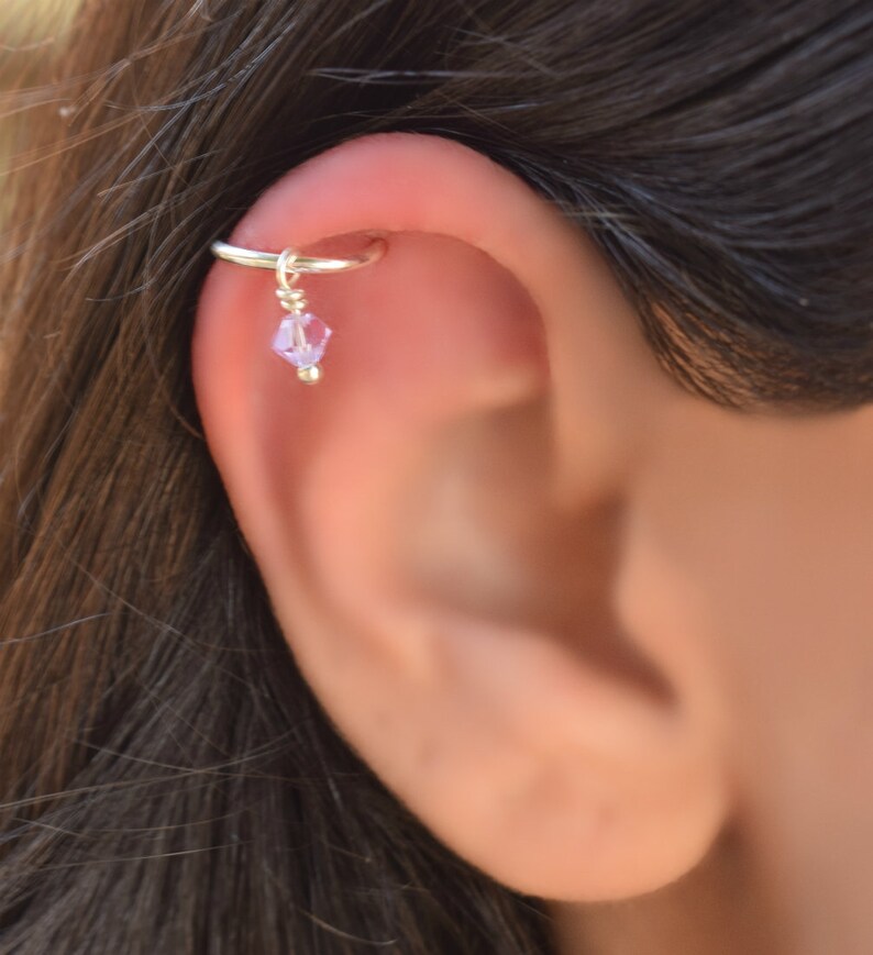 Helix Orecchino Hoop Sterling Silver Helix Piercing Etsy