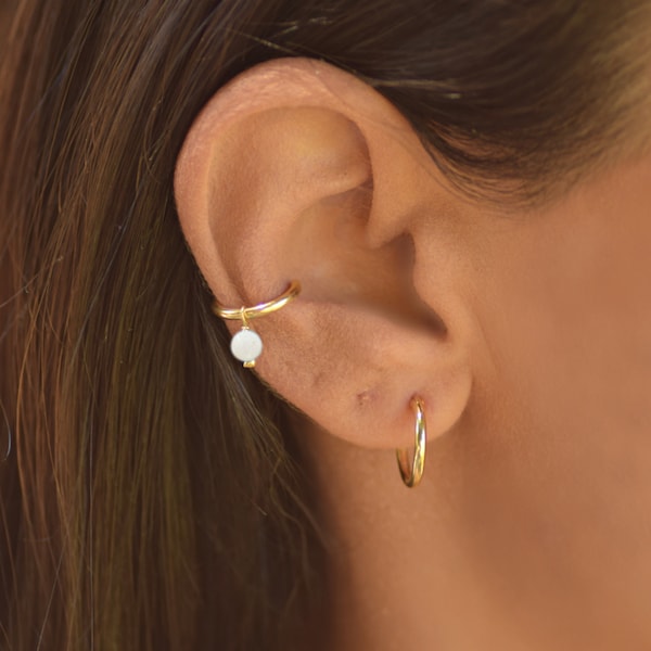 Conch Earring Hoop Gold, Conch Earring, Conch Hoop 18g Earring, Conch Piercing, Conch Jewelry, Cartilage Earring, Conch Earring Hoop