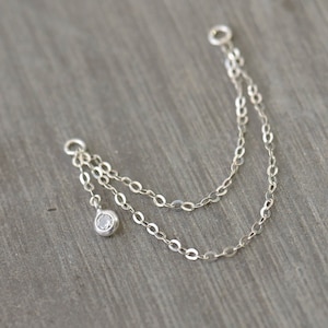 Doppio ciondolo a catena per piercing, catena per piercing in argento, catena per piercing, catena per piercing a conchiglia, catena per piercing all'elica, catena per piercing alla cartilagine