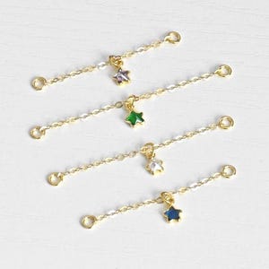 Cadena para pendientes con forma de caracola colgante, dije de estrella, cadena para pendientes, cadena de hélice, perforación industrial, cadena de oreja de oro, conector de cadena para pendientes
