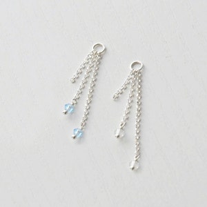 Triplo ciondolo a catena per orecchini pendenti aggiuntivo, catena per orecchini in argento, catena per orecchini, nappa con ciondolo a catena per orecchini, nappa con ciondolo a catena per piercing